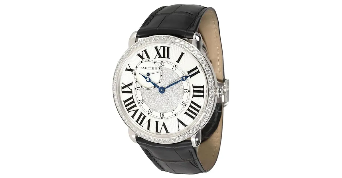 Cartier Ronda Louis Cartier WR007004 reloj unisex en 18oro blanco kt Plata Metálico 