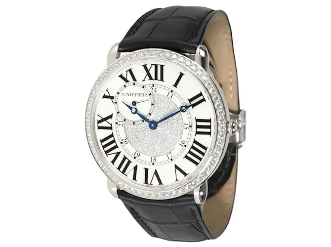 Cartier Ronda Louis Cartier WR007004 reloj unisex en 18oro blanco kt Plata Metálico 