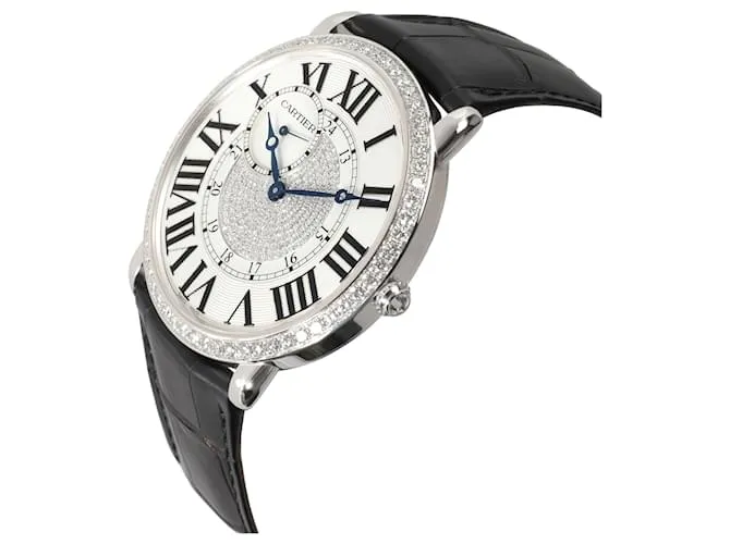 Cartier Ronda Louis Cartier WR007004 reloj unisex en 18oro blanco kt Plata Metálico 