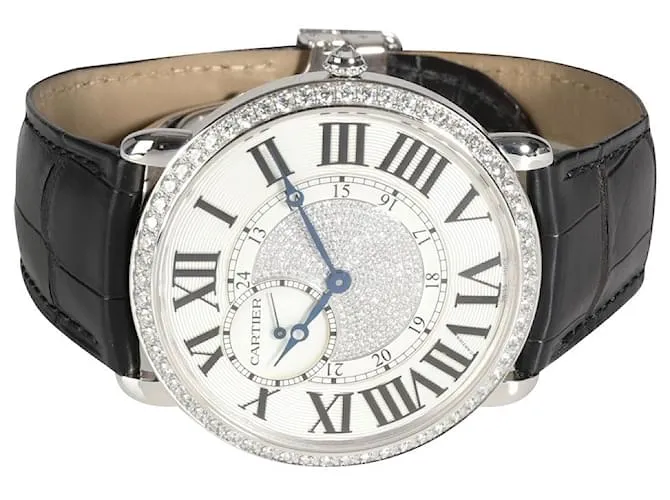 Cartier Ronda Louis Cartier WR007004 reloj unisex en 18oro blanco kt Plata Metálico 