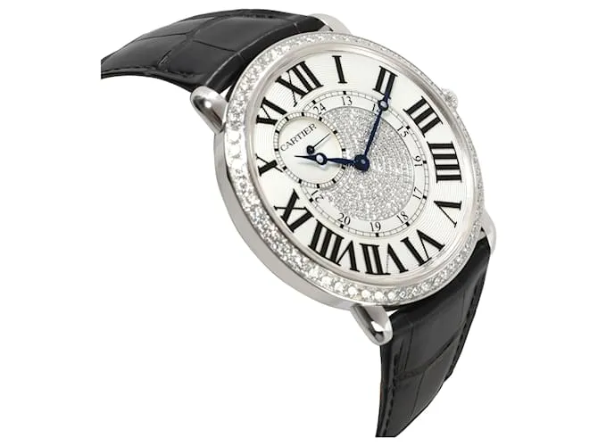 Cartier Ronda Louis Cartier WR007004 reloj unisex en 18oro blanco kt Plata Metálico 