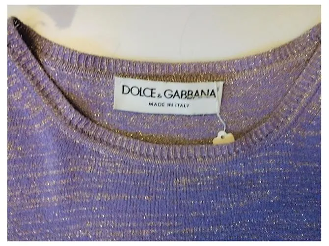DOLCE & GABBANA SUÉTER TRENDY LUREX MORADO ORO S 36/38 Púrpura 