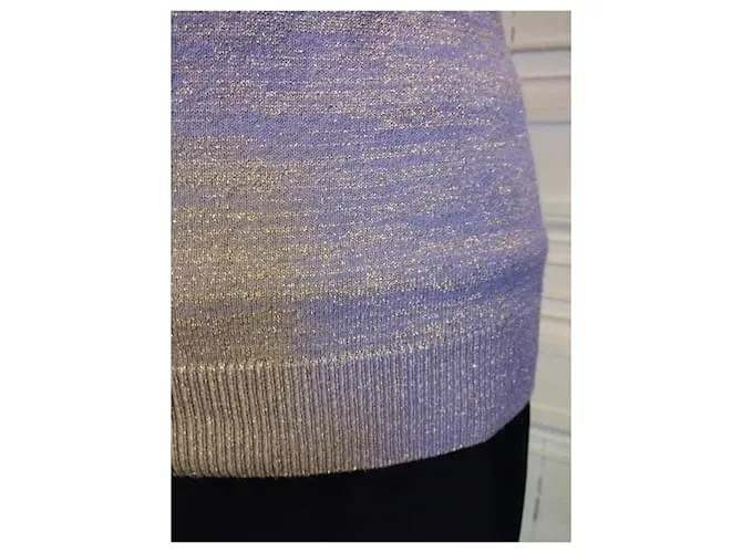 DOLCE & GABBANA SUÉTER TRENDY LUREX MORADO ORO S 36/38 Púrpura 