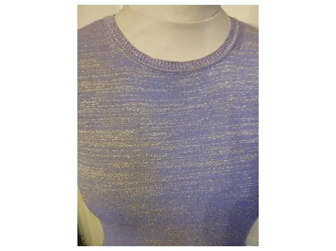 DOLCE & GABBANA SUÉTER TRENDY LUREX MORADO ORO S 36/38 Púrpura 