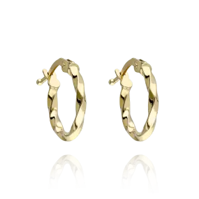 Gold 18K Curly Hoop Earrings 10mm